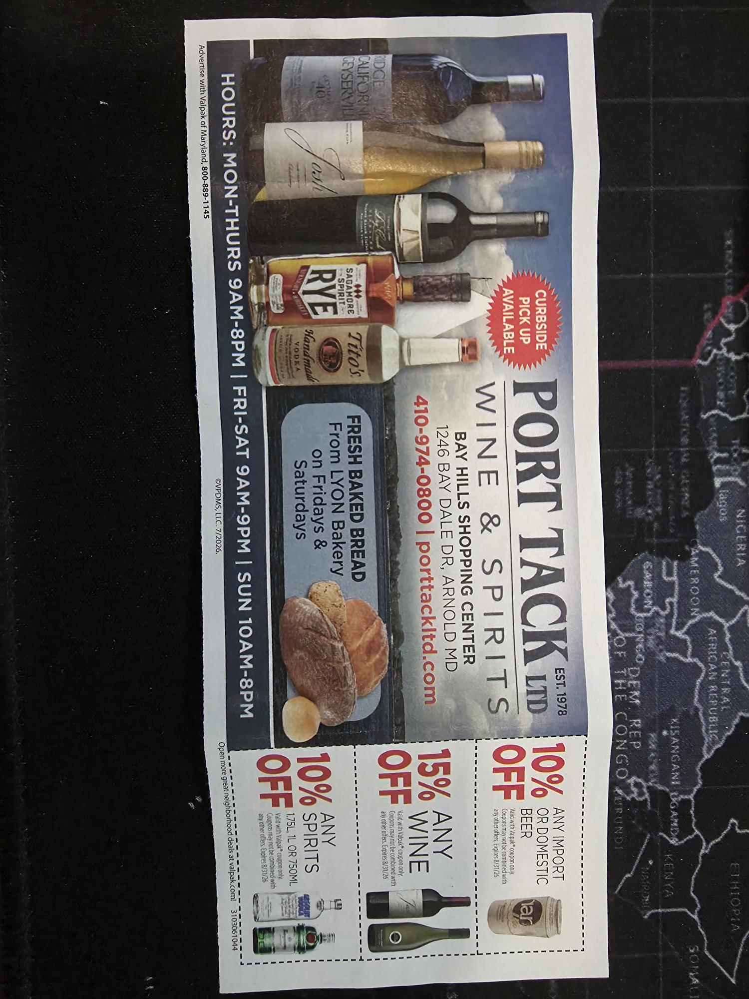 Coupon and bakery flyer