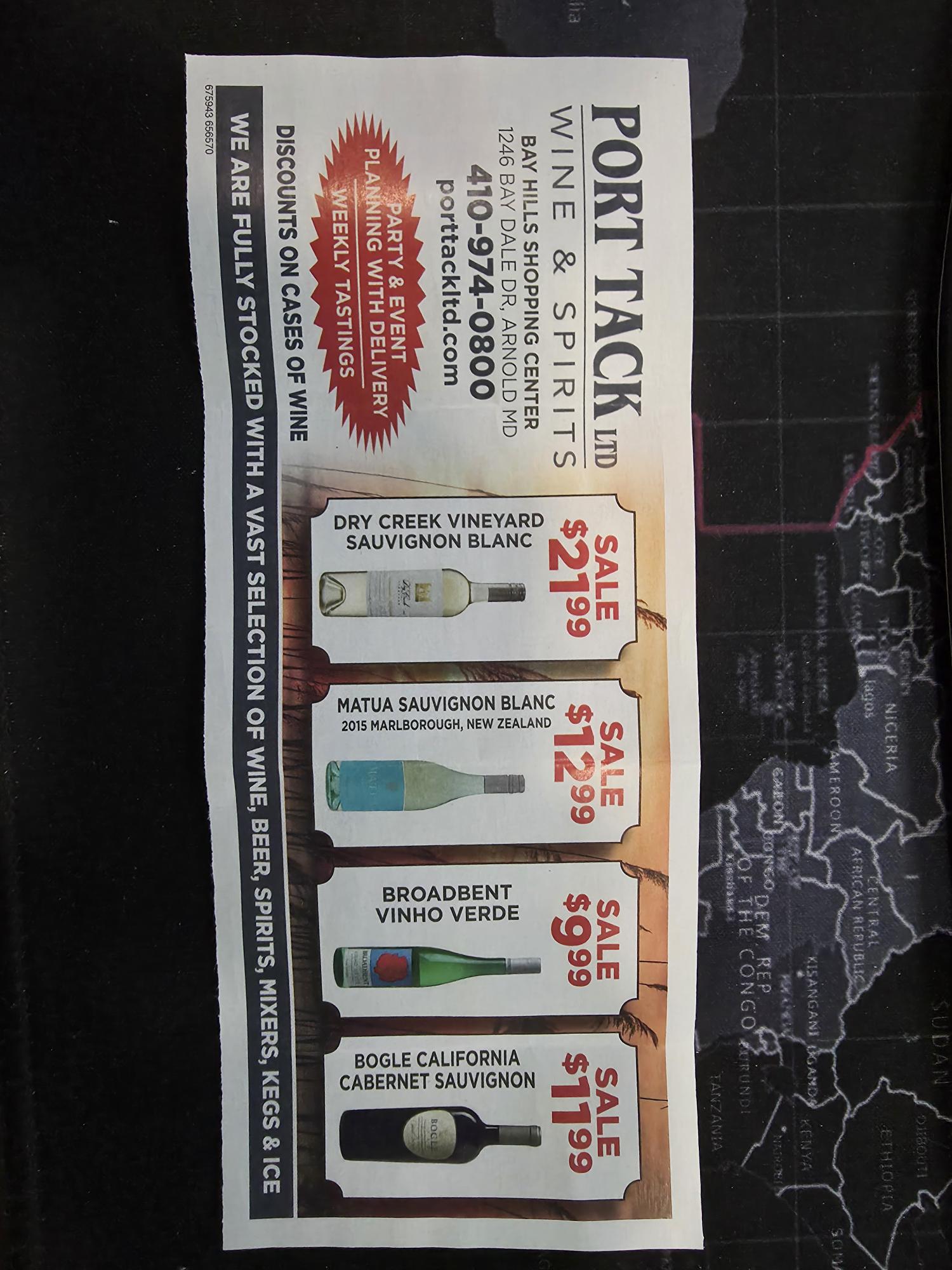 Wine sale flyer