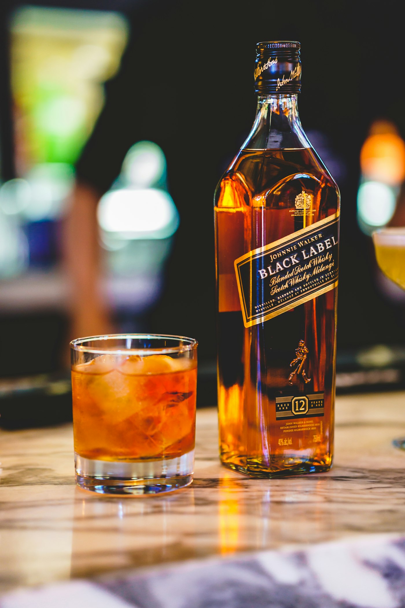 Bourbon and whiskey bottles